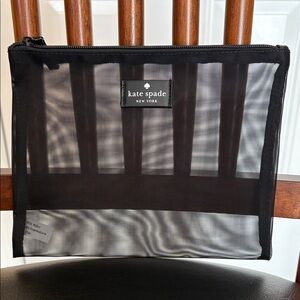 Kate Spade Black and Gray Mesh Toiletry Bag